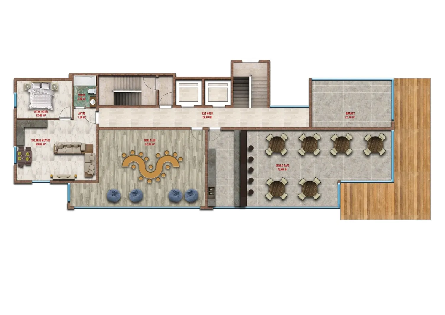 Social building floor plan, Çarşı 3